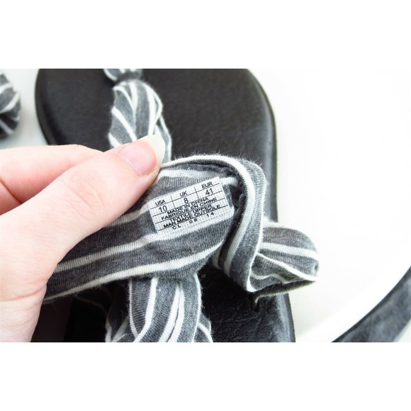 Sanuk Sz 10 M Gray Slide Fabric Women Sandals - Picture 6 of 8